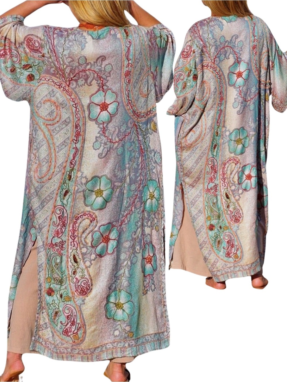 Paisley Blossom Stitch Kimono